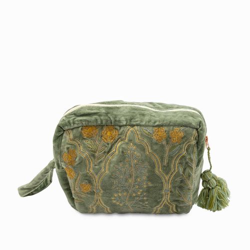Bolsa verde racimo bordado