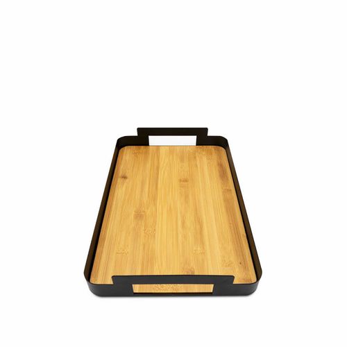 Bandeja rectangular base madera 38 cm