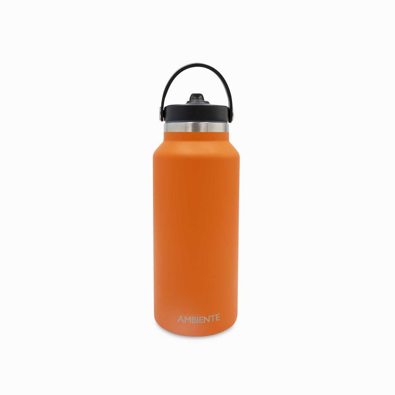 Termo-doble-pared-naranja-con-pitillo-1240ml
