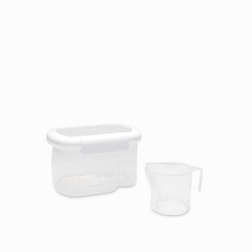 Recipiente hermético blanco 1560 ml con taza medidora