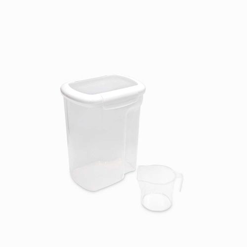 Recipiente hermético blanco 3200 ml con taza medidora