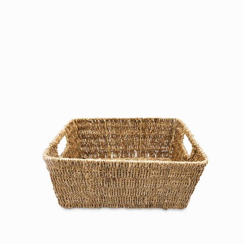 Canasta rectangular en fibra natural 40x27cm