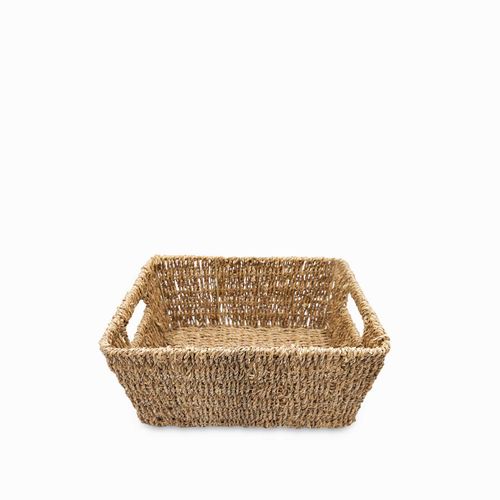 Canasta rectangular en fibra natural 34x24cm