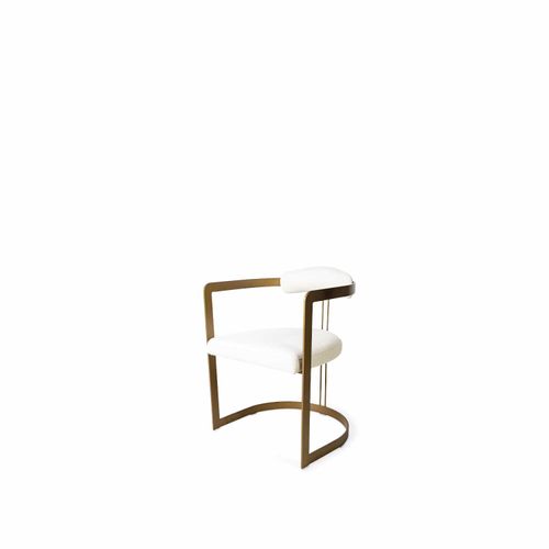 Silla Arco dorado en lino beige