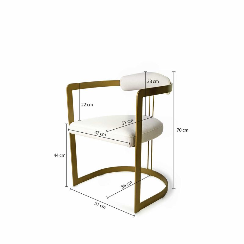 Silla-Arco-dorado-en-lino-beige
