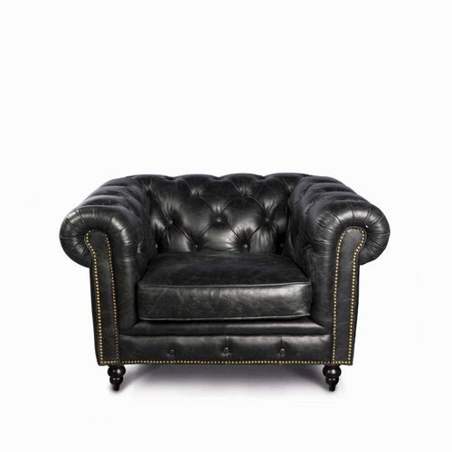Sillón Cuero Capitoneado negro