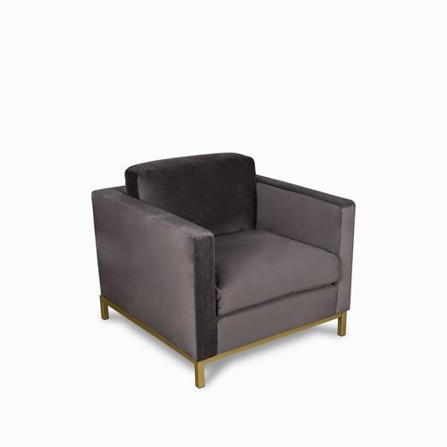 Poltrona Sorensen en velvet gris