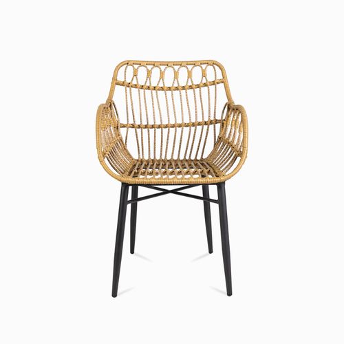 Silla de comedor en rattan ovalada