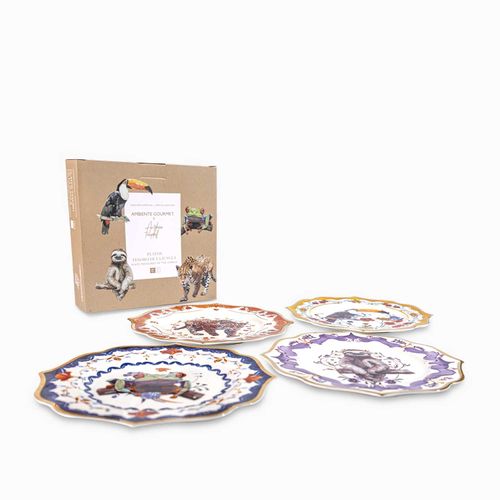 Plato Tesoro jungla 20cm setx4