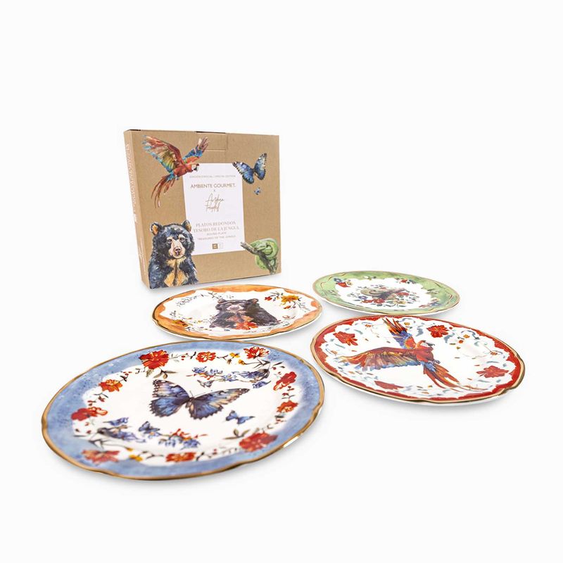 Plato-Tesoro-jungla-redondo-20cm-setx4