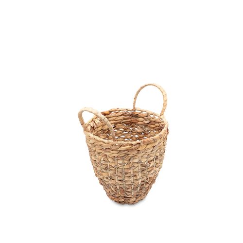 Canasta en jacinto de agua y ratán s 23x23x27 cm