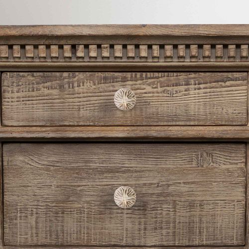 Pomo Flor madera Wask set x 2