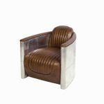 Silla-Cuero-metal-Vintage-miel
