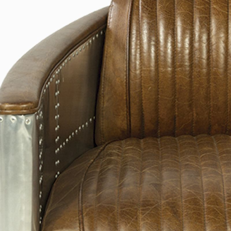 Silla-Cuero-metal-Vintage-miel
