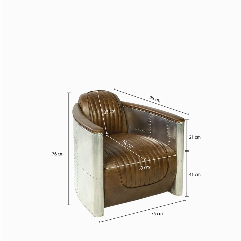 Silla-Cuero-metal-Vintage-miel
