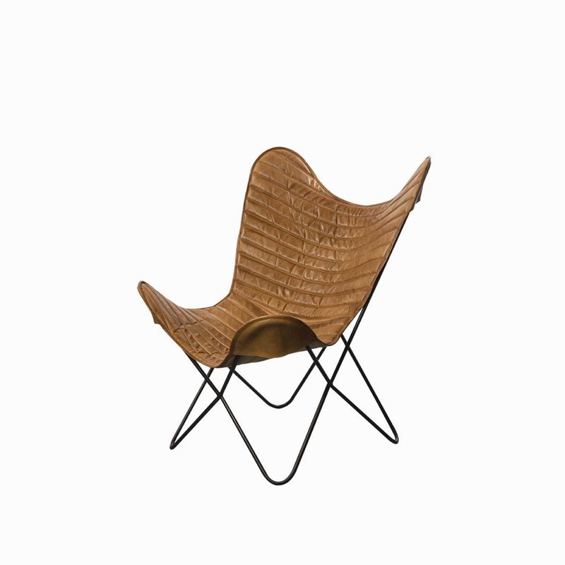 Silla-Mariposa--en-hierro-y-cuero-cafe