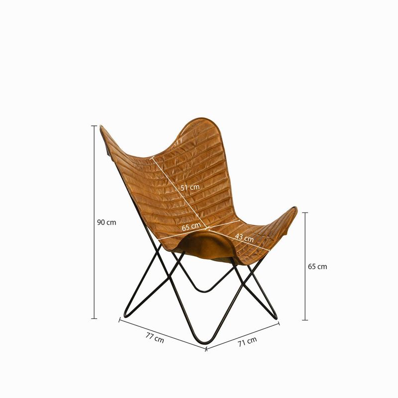 Silla-Mariposa--en-hierro-y-cuero-cafe