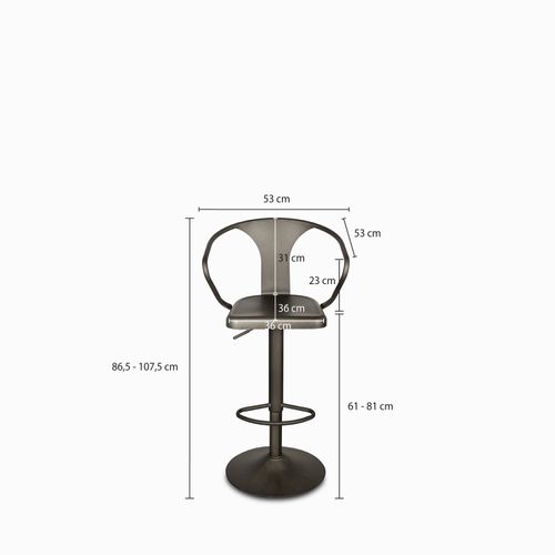 Silla bar industrial brazo Peak Gun