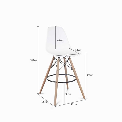 Silla de bar James blanca