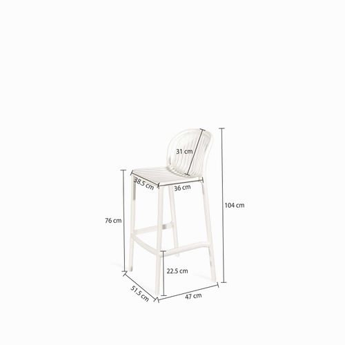 Silla bar Arco y Rayas blanca