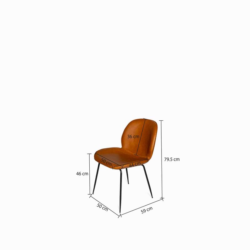 Silla-comedor-Concha-miel-pata-negra