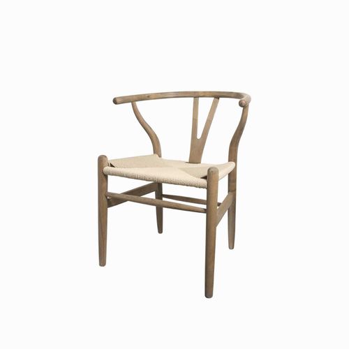 Silla beige con madera V