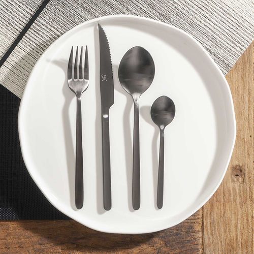 Set de cubiertos alton negro mate 16 pcs