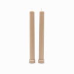 Velas-Acanalada-beige-27cm-set-x2