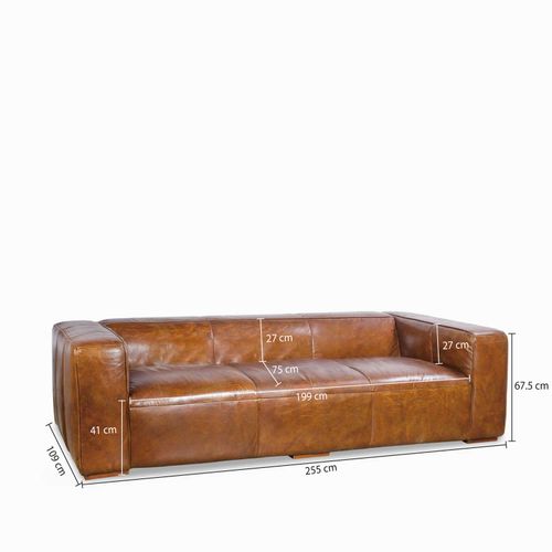 Sofá Cuero 3 puestos Comfort miel