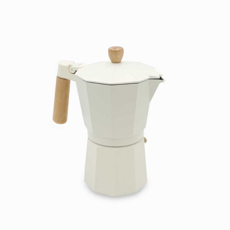 Cafetera-moka-9-tazas-blanca-mango-en-madera