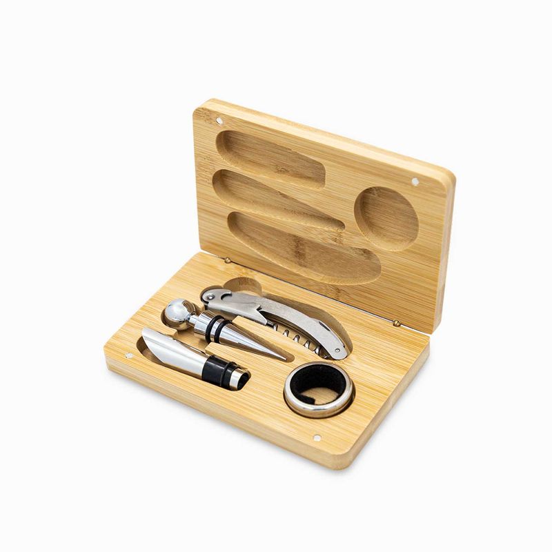 Kit-vino-caja-bambu-set-x4