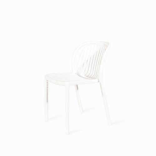 Silla comedor arco y rayas blanca
