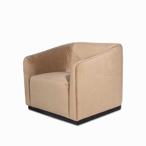 Poltrona Cubo Velvet Taupe