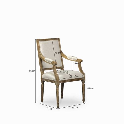 Silla de comedor con brazos cuadrada