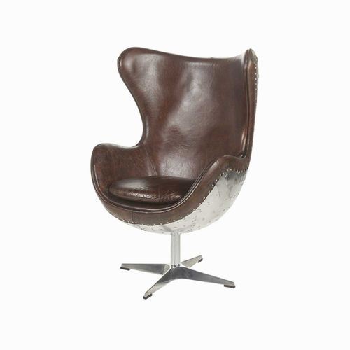 Silla cuero ovni cafe 117x84x78 cm