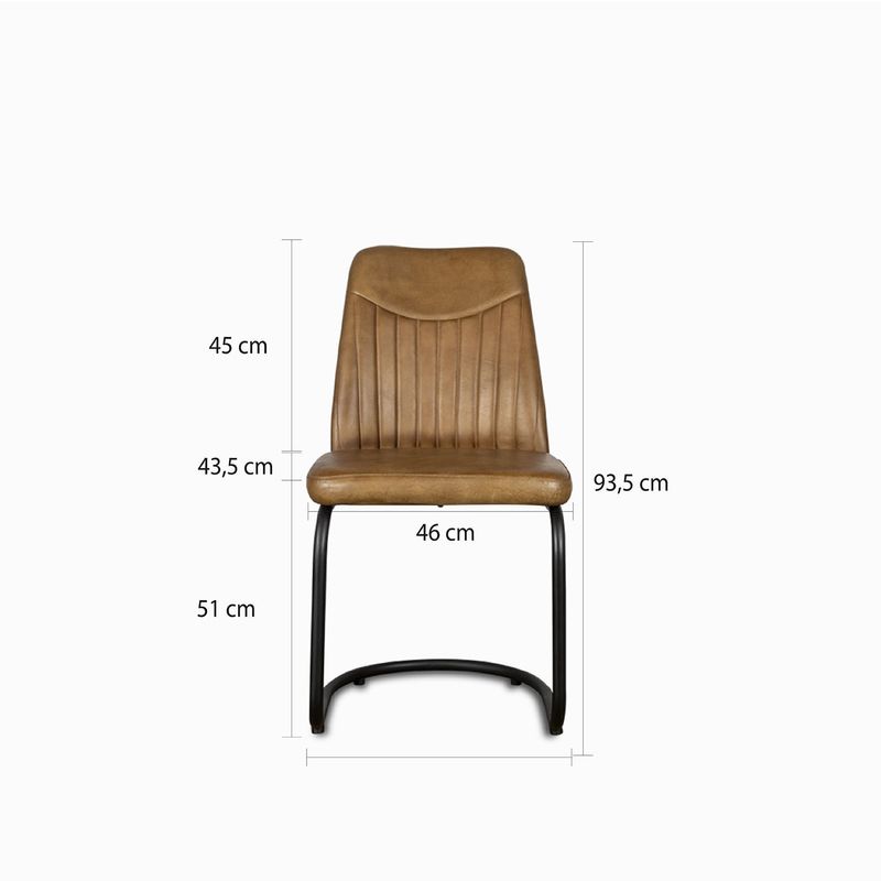 Silla-en-cuero-para-comedor-con--espaldar-Rayas