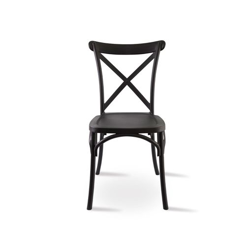 Silla X negra en plástico apilable