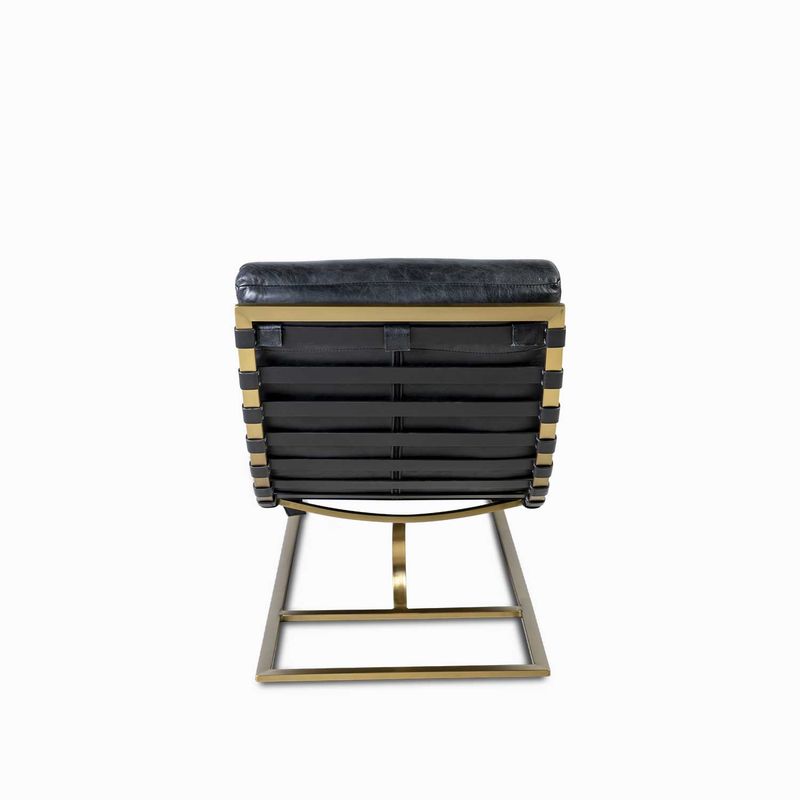 Silla-cuero-Relax-negra-pata-dorada