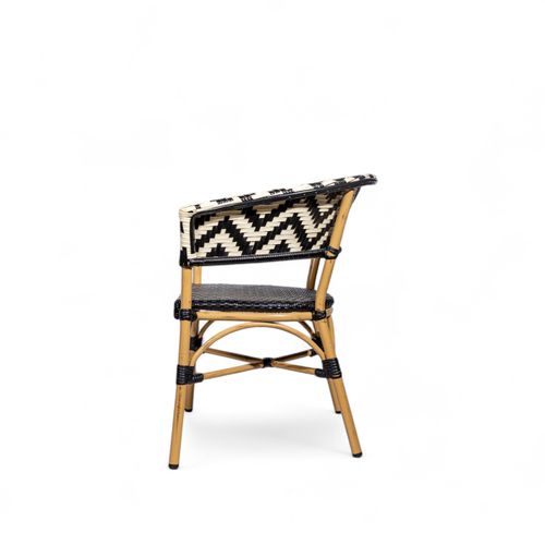 Silla de comedor Bistro blanco y beige 78x58x63