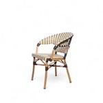 Silla-de-comedor-Bistro-brazos-gris---negro---beige-81x55x59