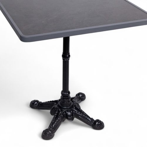 Mesa de comedor gris oscuro pata hierro 72x70x70