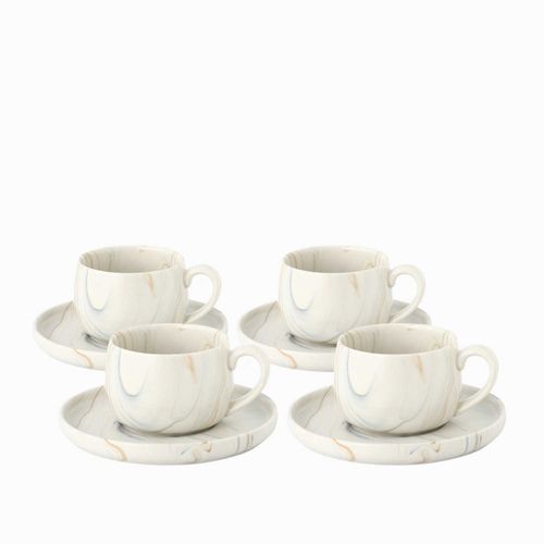 Pocillo y plato Mármol cuarcita 200ml setx4