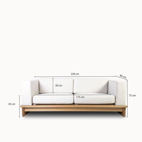 Sofá Base Madera Beige