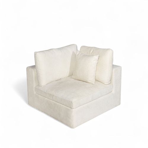 Modular laurent esquina beige peludo 60x100x100
