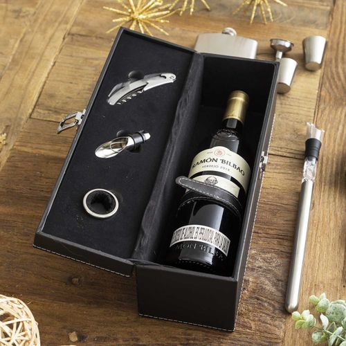 Set para botella de vino y accesorios x3