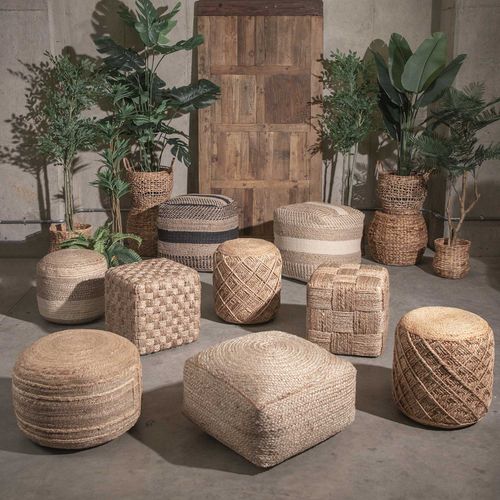 Puff yute Órbita 60 x 60 x 35 cm