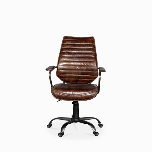 Silla de escritorio cuero café