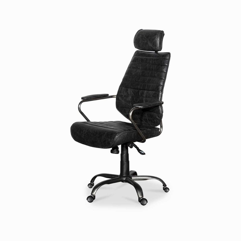 Silla-Cuero-Escritorio-negra