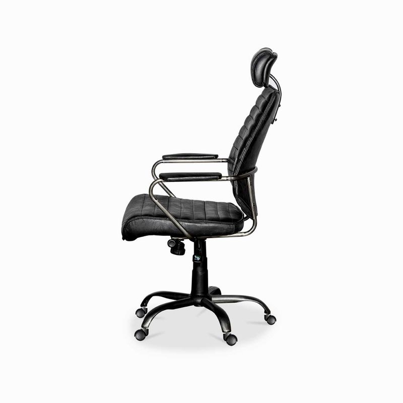 Silla-Cuero-Escritorio-negra