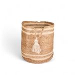 Canasto-yute-lineas-blancas-40cm